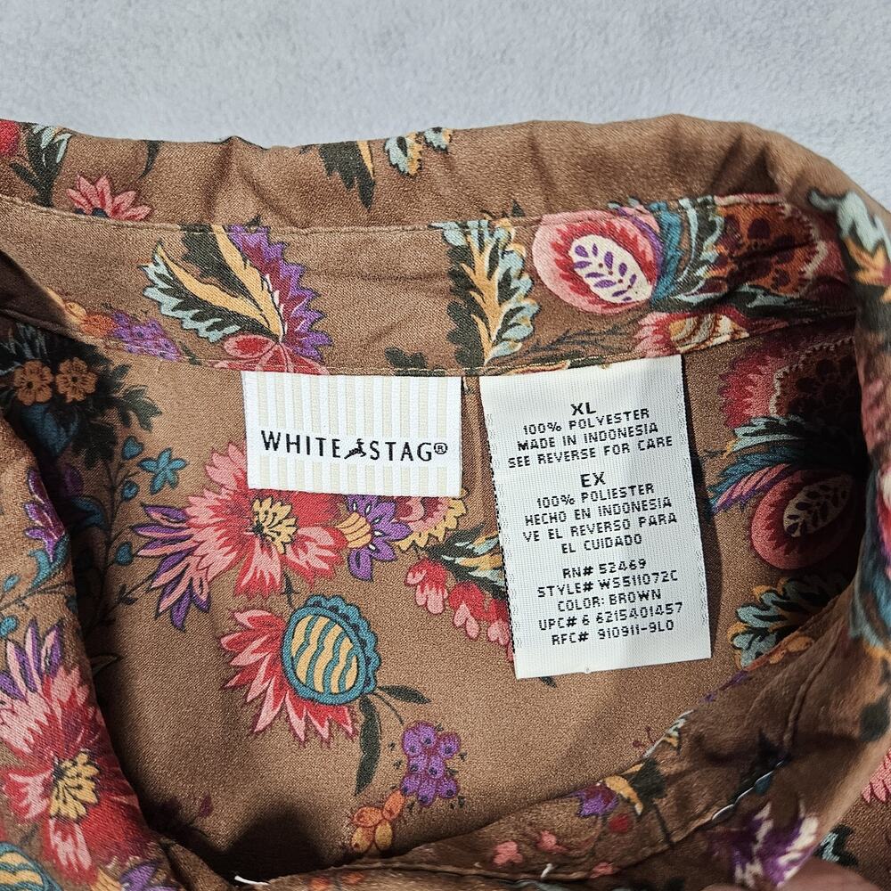 VTG White Stag Shirt Women XL Western Multicolor Floral Button Down LS Blouse - Picture 4 of 11